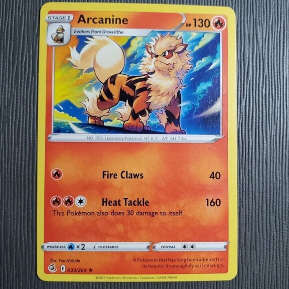 Pokemon TCG - Arcanine - 033/264 - Fusion Strike - Regular  - Rare - MP - Picture 3 of 3